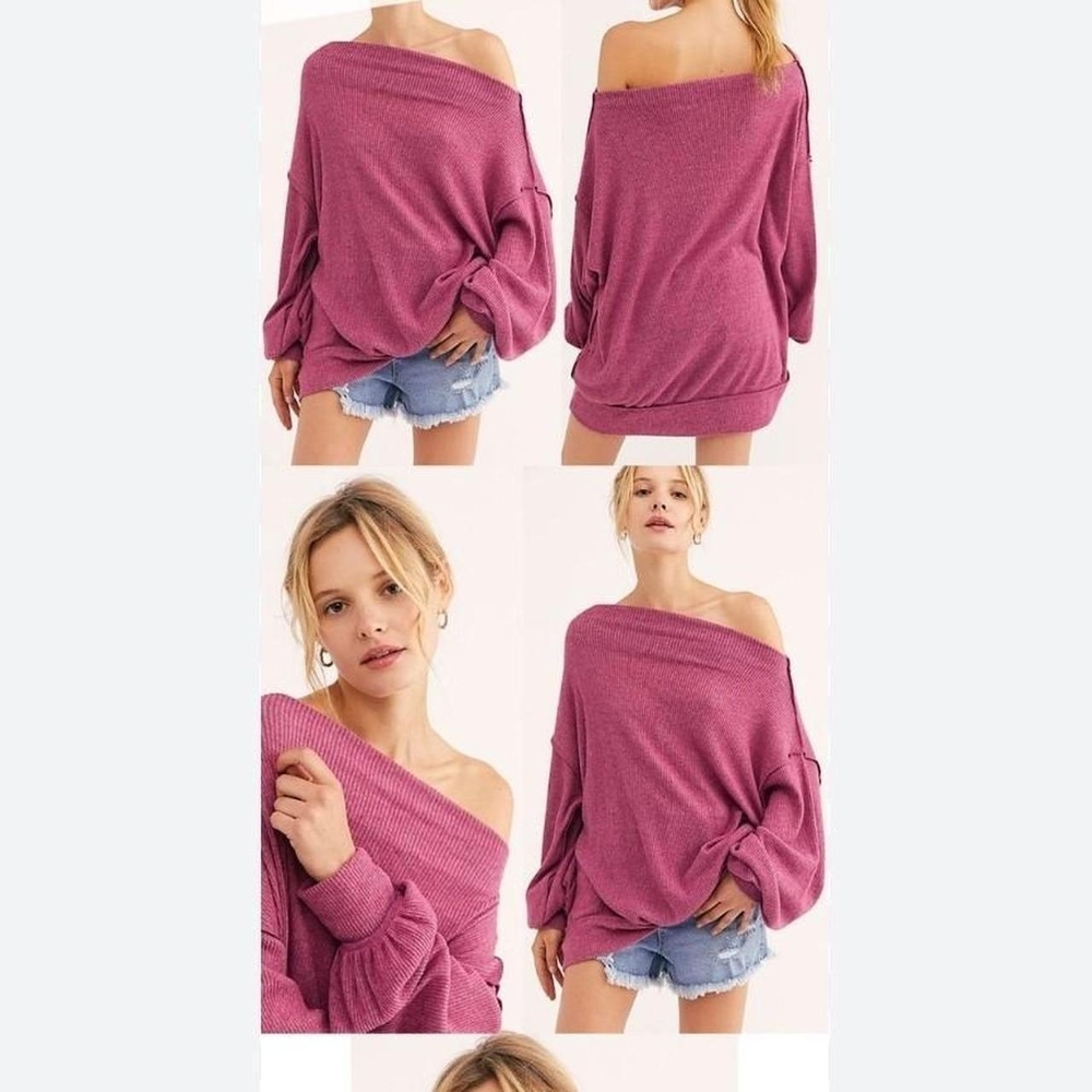 We The Free Mauve Off-Shoulder Top